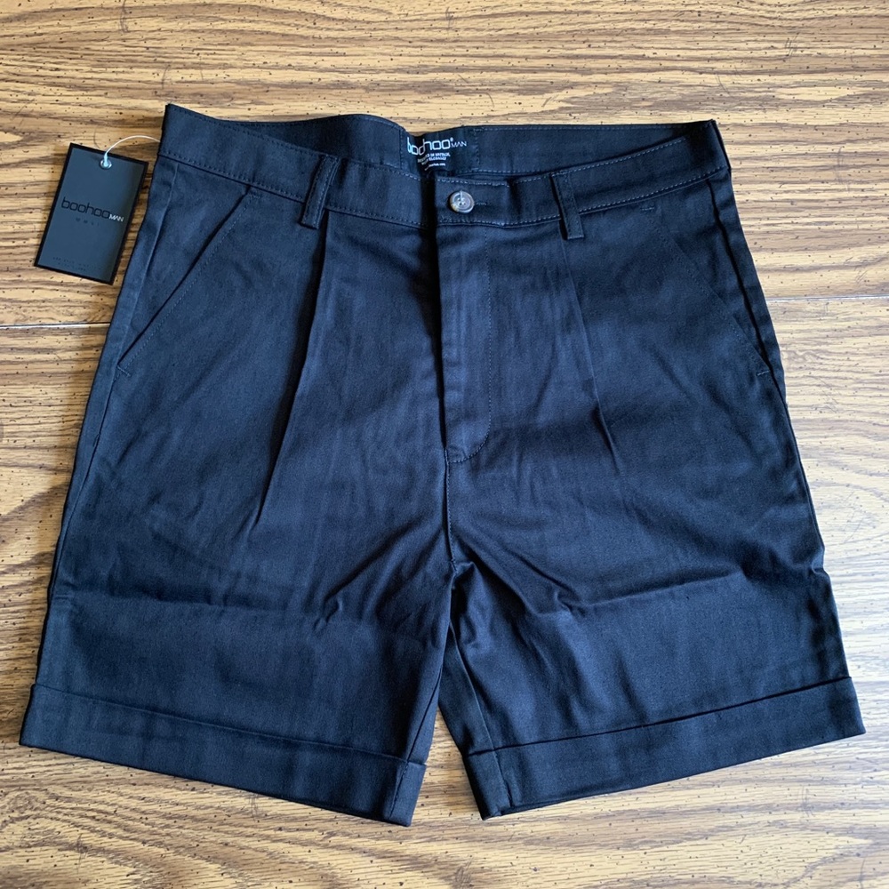 Boohoo Smart Shorter Length Shorts Black 17.5”